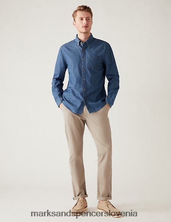 denim srajca srednje modra Marks & Spencer oblačila moški 6T8F6X4945