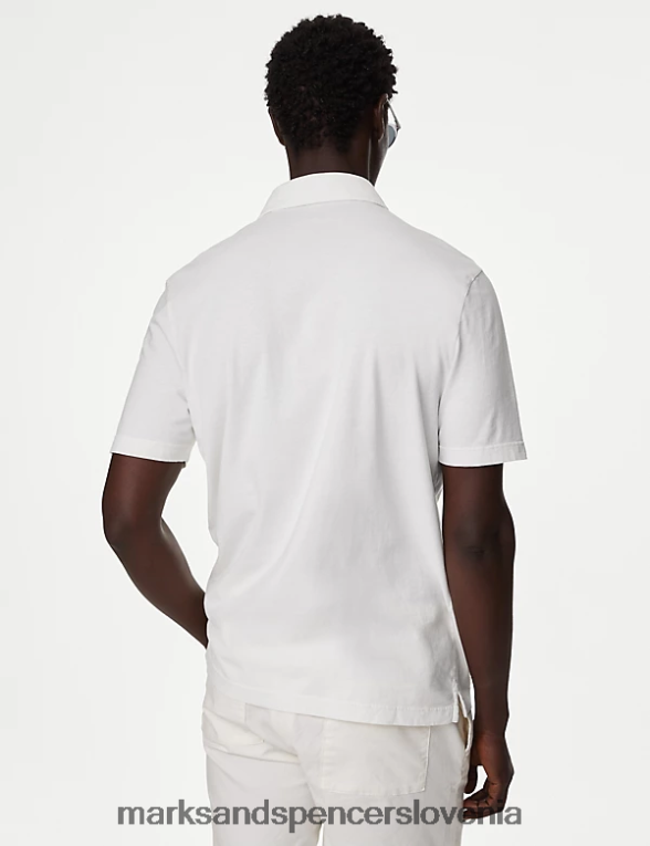 hoyle polo majica iz čistega bombaža bela Marks & Spencer oblačila moški 6T8F6X4769