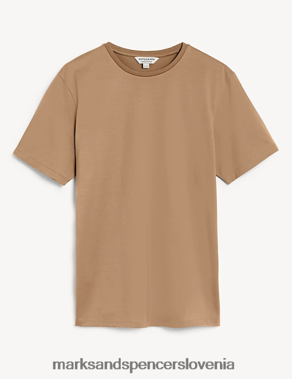 čista bombažna majica supima mehka bronasta Marks & Spencer oblačila moški 6T8F6X6302