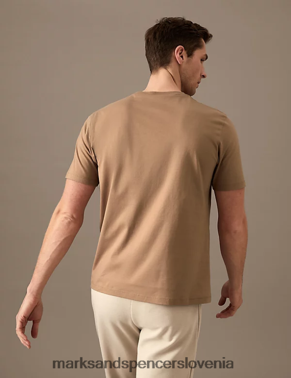 čista bombažna majica supima mehka bronasta Marks & Spencer oblačila moški 6T8F6X6302