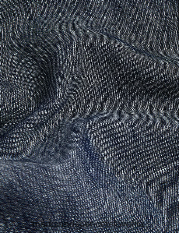 majica bogata z bombažem chambray Marks & Spencer oblačila moški 6T8F6X5479