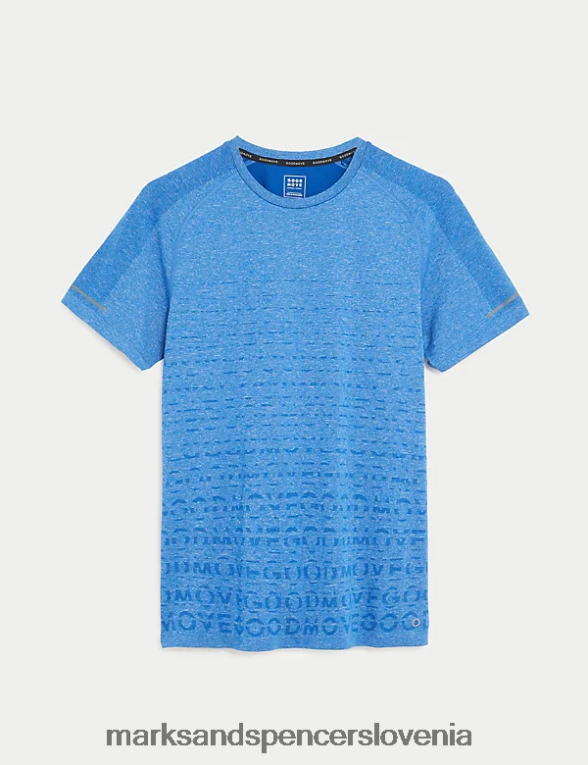majica za trening s potiskom brez šivov kobalt Marks & Spencer oblačila moški 6T8F6X5390