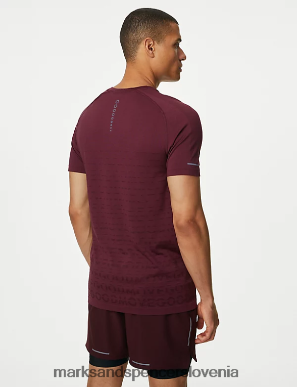 majica za trening s potiskom brez šivov temno bordo Marks & Spencer oblačila moški 6T8F6X5782