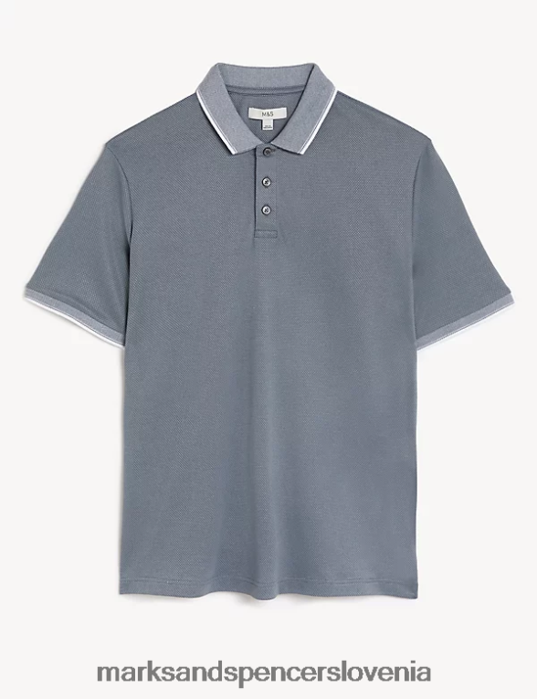 modalna polo majica z bogatim ovratnikom siva Marks & Spencer oblačila moški 6T8F6X6013