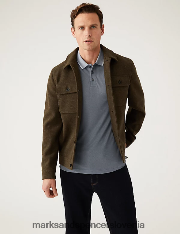 modalna polo majica z bogatim ovratnikom siva Marks & Spencer oblačila moški 6T8F6X6013