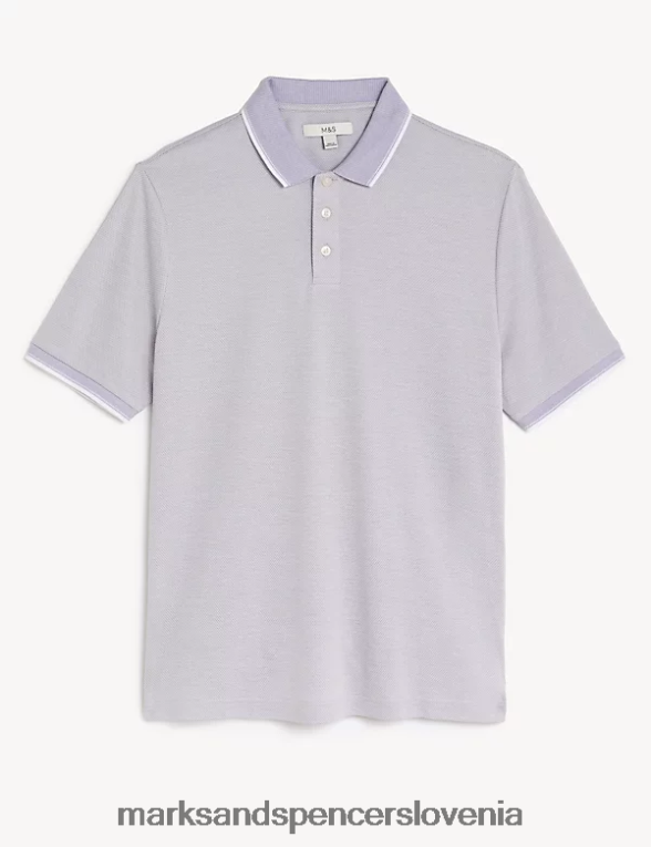 modalna polo majica z bogatim ovratnikom temno lila Marks & Spencer oblačila moški 6T8F6X6397