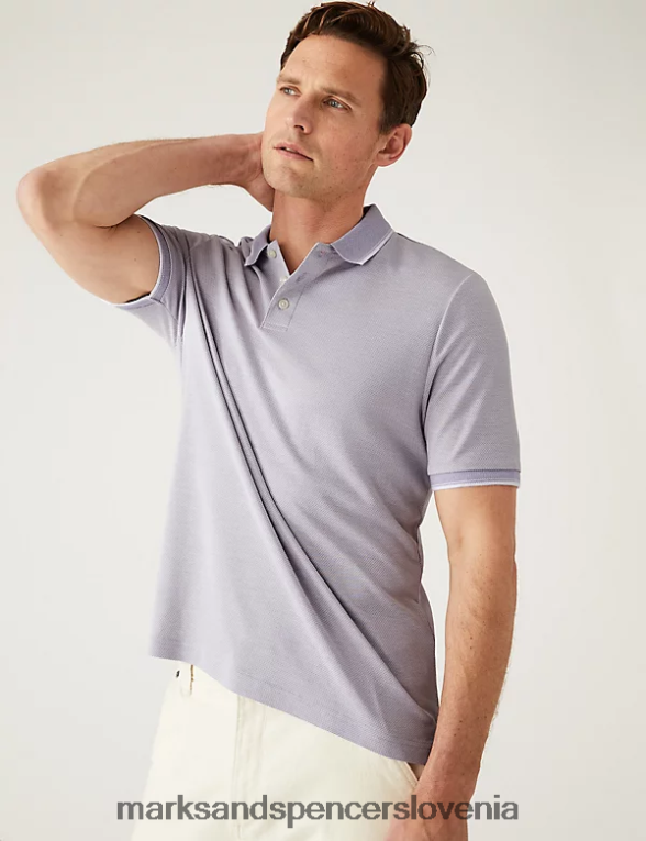 modalna polo majica z bogatim ovratnikom temno lila Marks & Spencer oblačila moški 6T8F6X6397