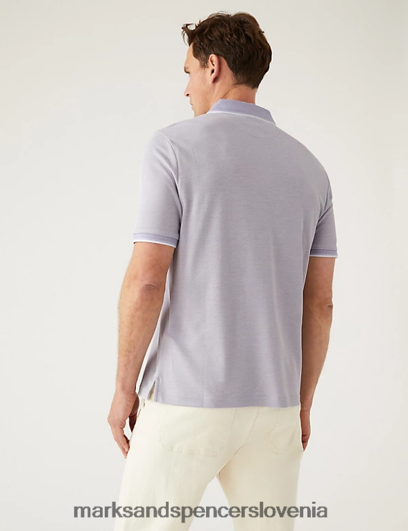modalna polo majica z bogatim ovratnikom temno lila Marks & Spencer oblačila moški 6T8F6X6397
