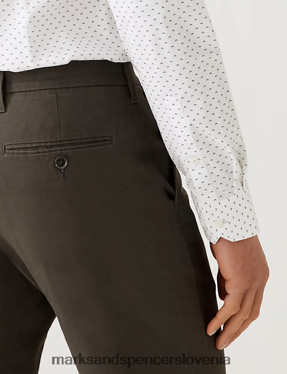 ozka bombažna srajca s potiskom sončnih žarkov bela mešanica Marks & Spencer oblačila moški 6T8F6X5638