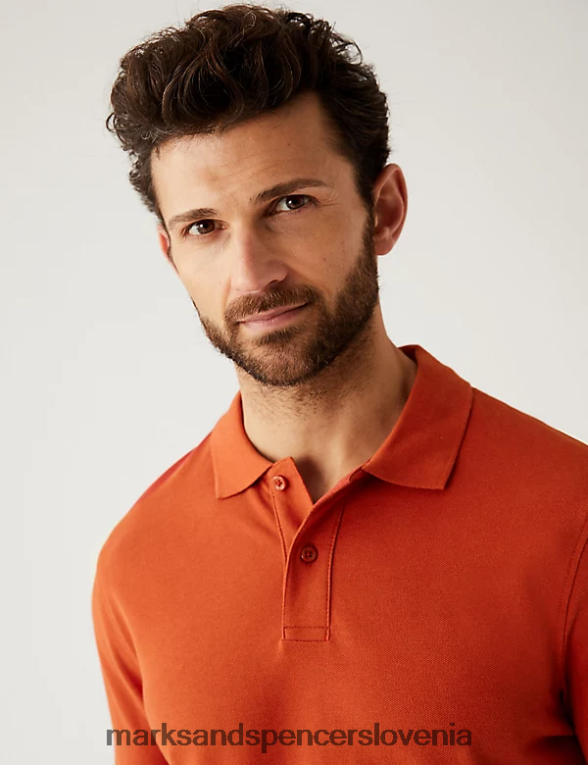 pique polo majica iz čistega bombaža baker Marks & Spencer oblačila moški 6T8F6X201