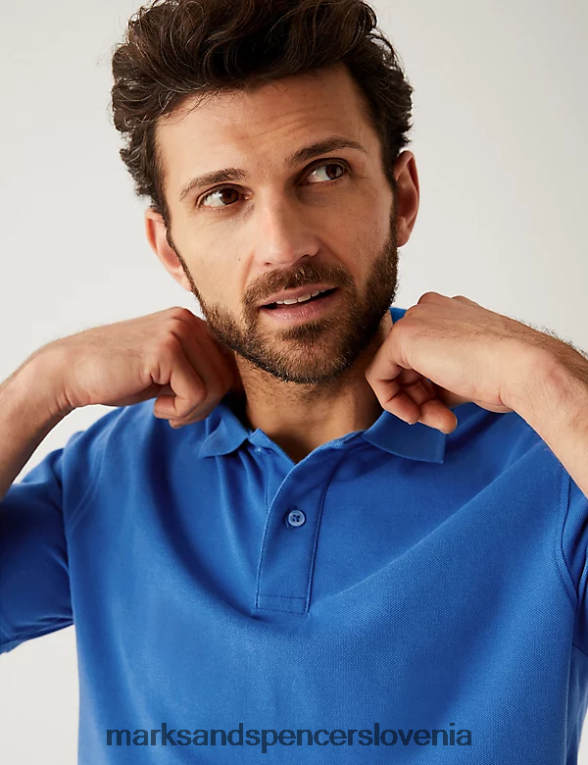 pique polo majica iz čistega bombaža koruznica Marks & Spencer oblačila moški 6T8F6X204
