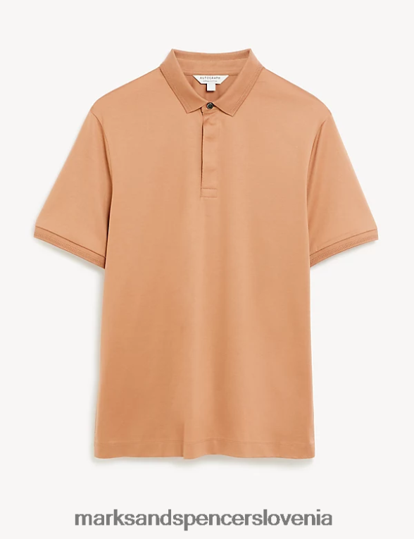 polo majica iz čistega bombaža Supima mehka bronasta Marks & Spencer oblačila moški 6T8F6X6932