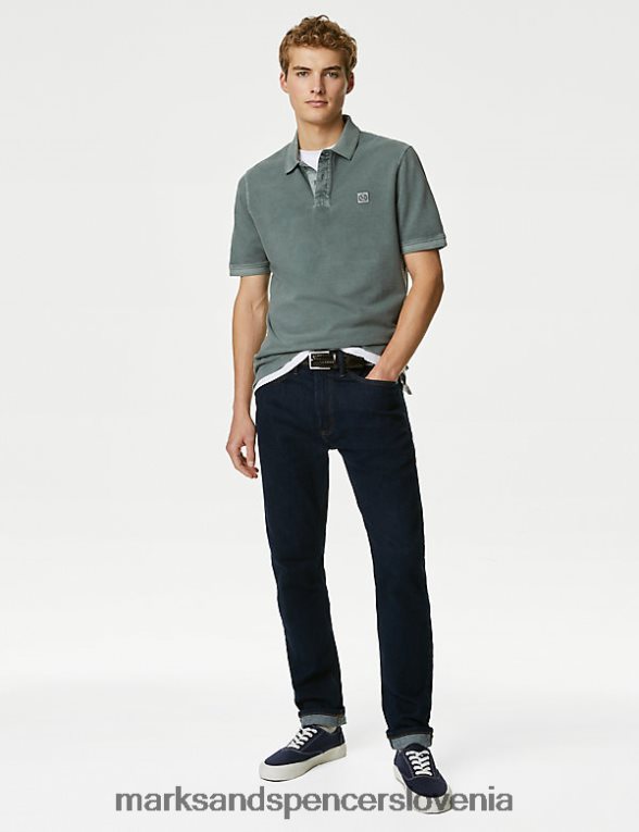 polo majica iz čistega bombaža žajbelj zelen Marks & Spencer oblačila moški 6T8F6X7216