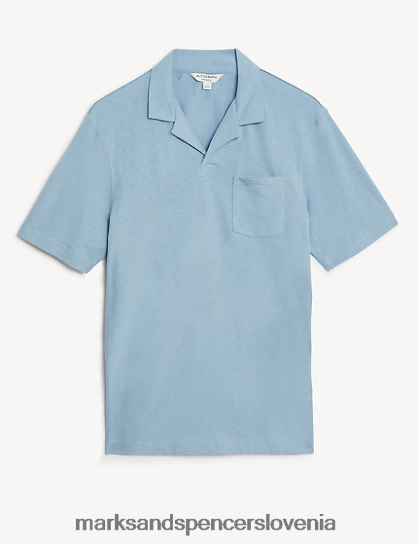 polo majica revere iz lanene mešanice račje jajce Marks & Spencer oblačila moški 6T8F6X6602