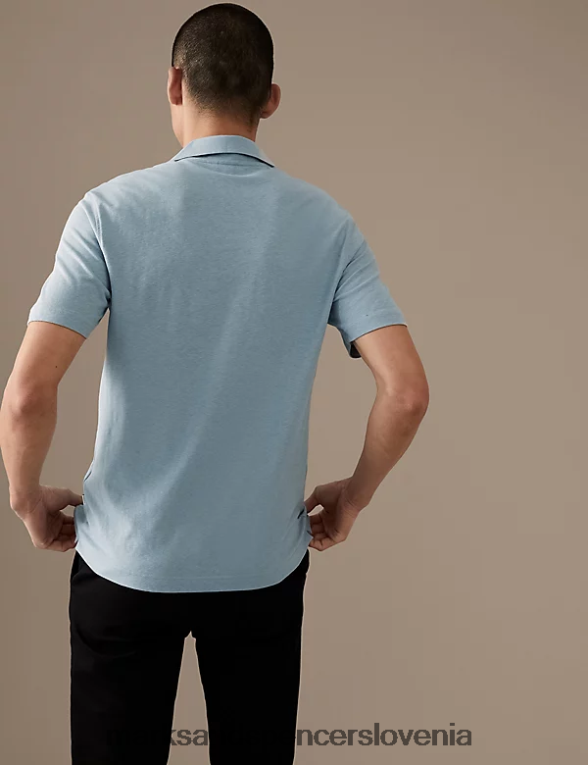 polo majica revere iz lanene mešanice račje jajce Marks & Spencer oblačila moški 6T8F6X6602