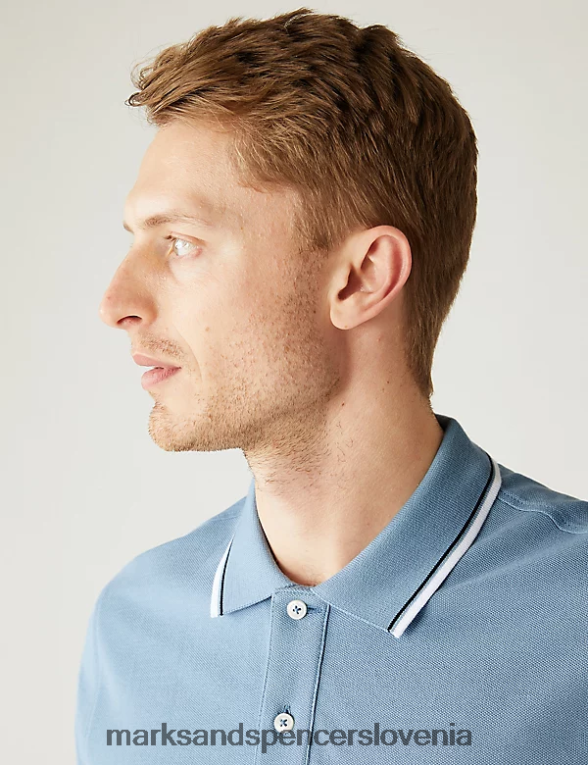 polo majica s konico iz čistega bombaža lahke letalske sile Marks & Spencer oblačila moški 6T8F6X5059