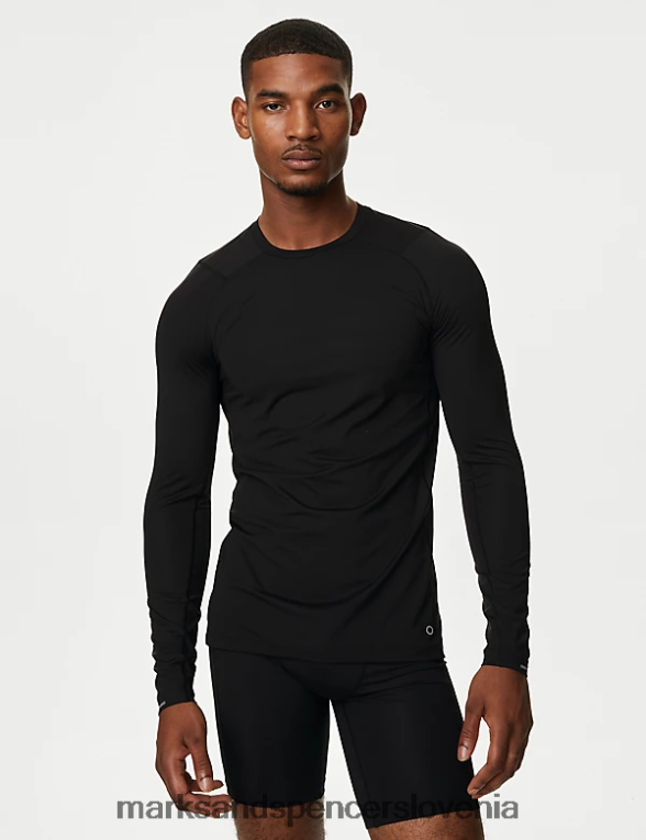 trening majica z dolgimi rokavi Črna Marks & Spencer oblačila moški 6T8F6X6329