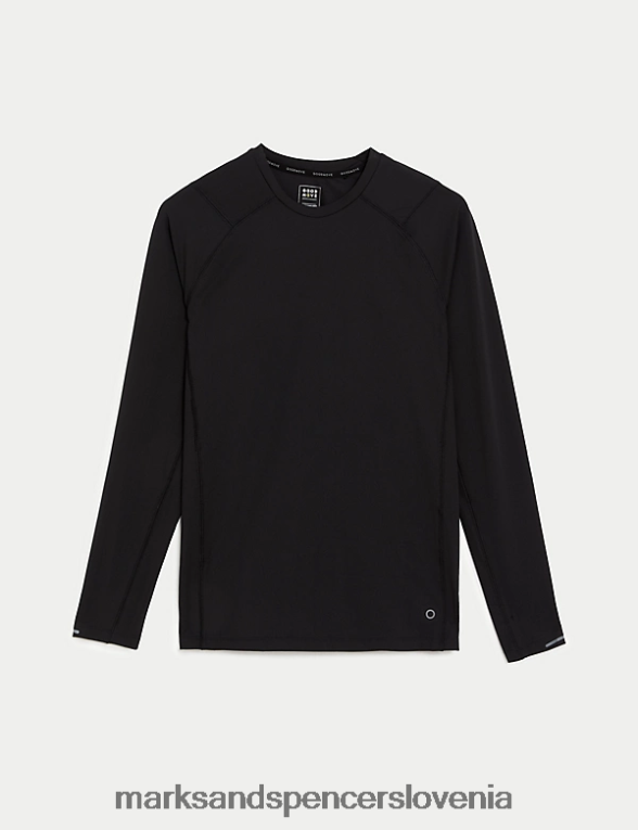 trening majica z dolgimi rokavi Črna Marks & Spencer oblačila moški 6T8F6X6329