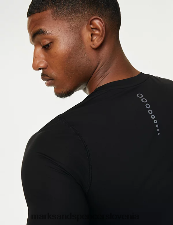trening majica z dolgimi rokavi Črna Marks & Spencer oblačila moški 6T8F6X6329