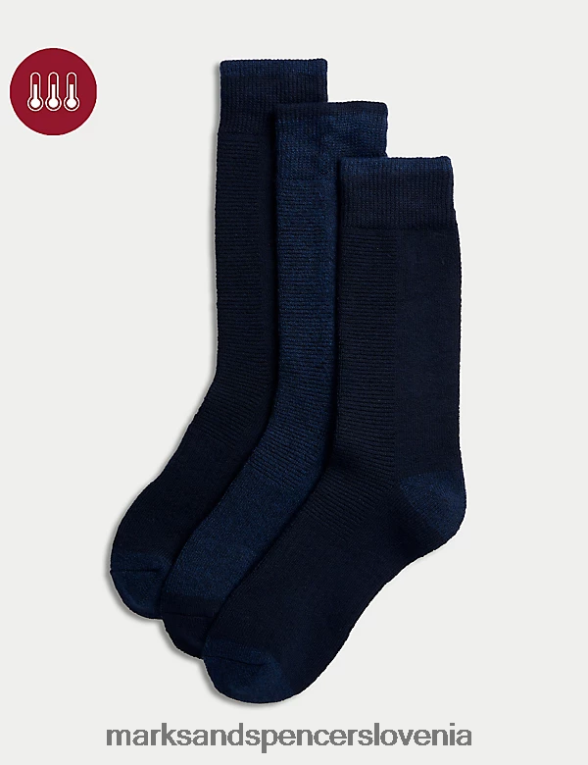 3pk heatgen termo nogavice za maksimalno toploto mornarica Marks & Spencer oblačila moški 6T8F6X5800