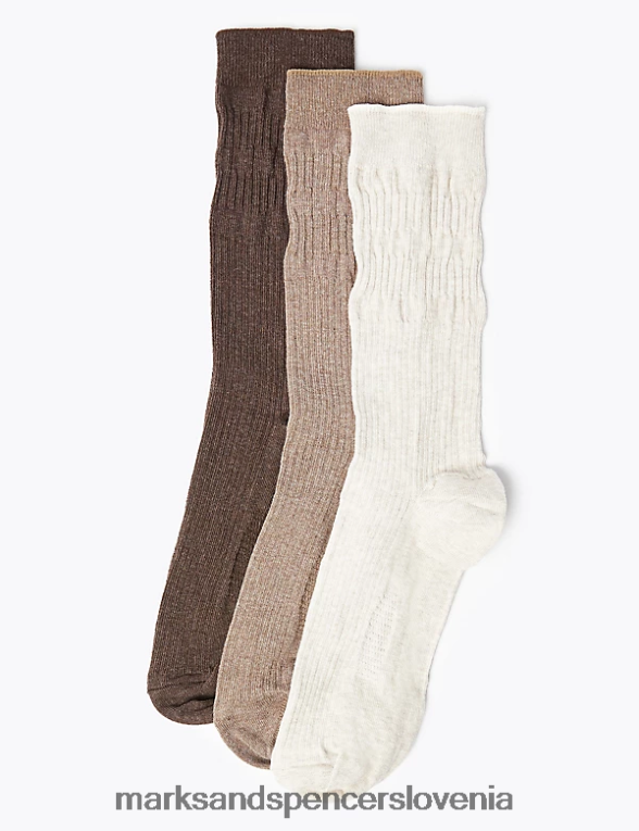 3pk nežen oprijem cool & fresh nogavice bež mešanica Marks & Spencer oblačila moški 6T8F6X6865