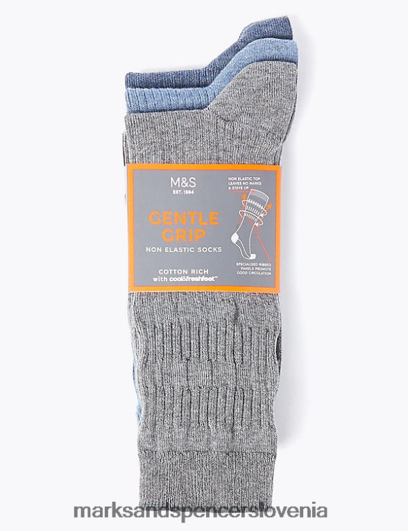 3pk nežen oprijem cool & fresh nogavice modra/siva Marks & Spencer oblačila moški 6T8F6X6518