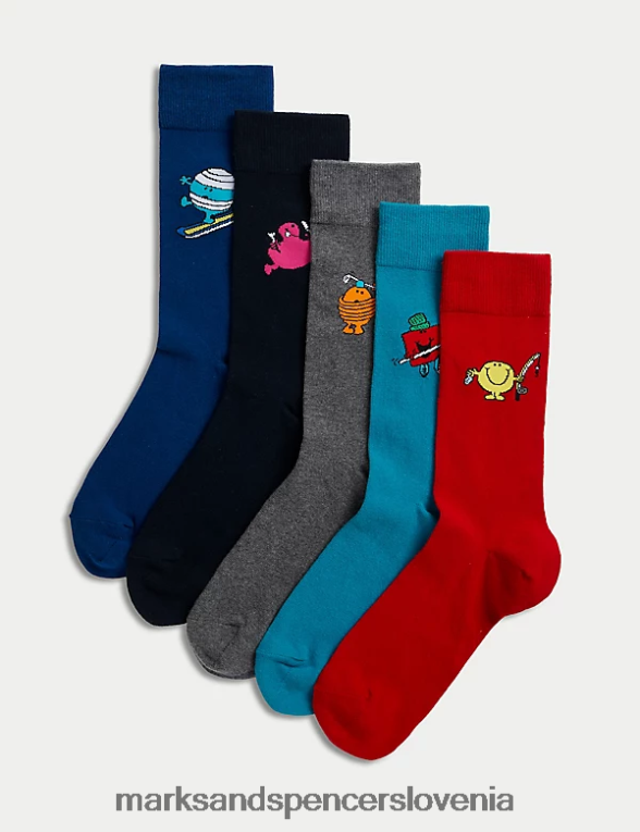 5pk bombažne nogavice multi Marks & Spencer oblačila moški 6T8F6X4888