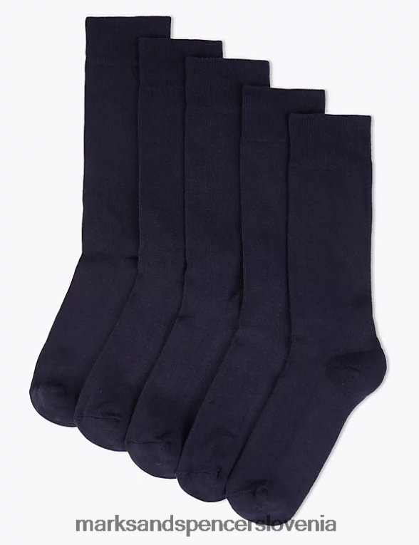 5pk kul in sveže oblazinjene nogavice mornarica Marks & Spencer oblačila moški 6T8F6X7082