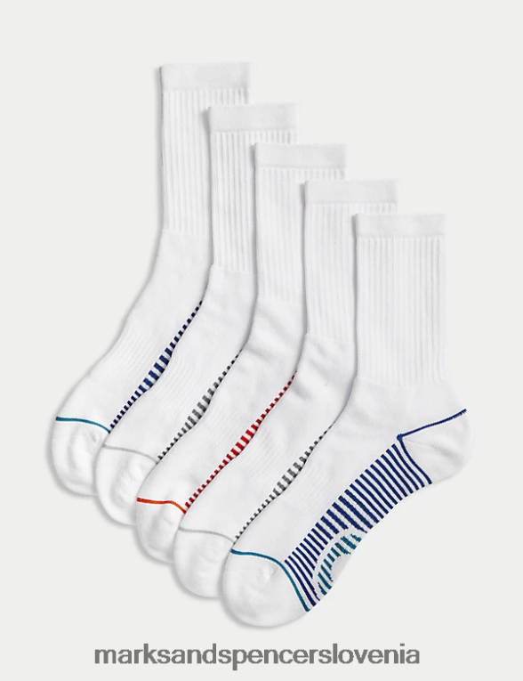 5pk oblazinjene športne nogavice freshfeet bela mešanica Marks & Spencer oblačila moški 6T8F6X5427