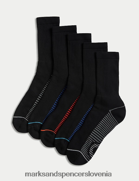 5pk oblazinjene športne nogavice freshfeet črna mešanica Marks & Spencer oblačila moški 6T8F6X5022