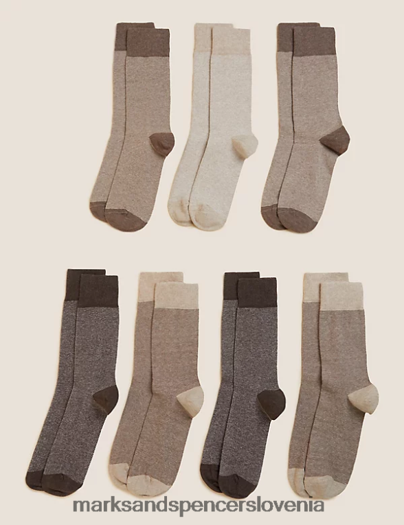 7pk kul in sveže nogavice bež mešanica Marks & Spencer oblačila moški 6T8F6X7405