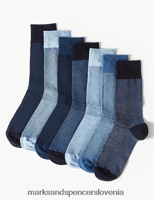 7pk kul in sveže nogavice modra mešanica Marks & Spencer oblačila moški 6T8F6X7077