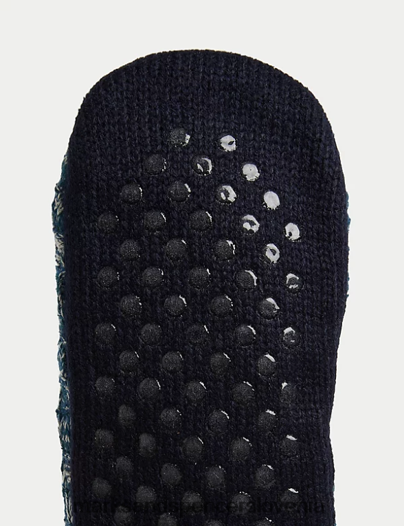 kabelske pletene copate zelena mešanica Marks & Spencer oblačila moški 6T8F6X5259
