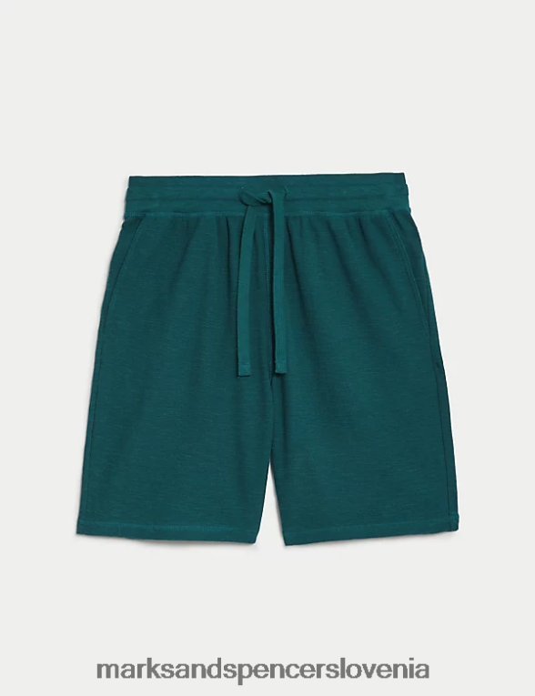 kratke hlače iz čistega bombaža temno zimzeleno Marks & Spencer oblačila moški 6T8F6X6938
