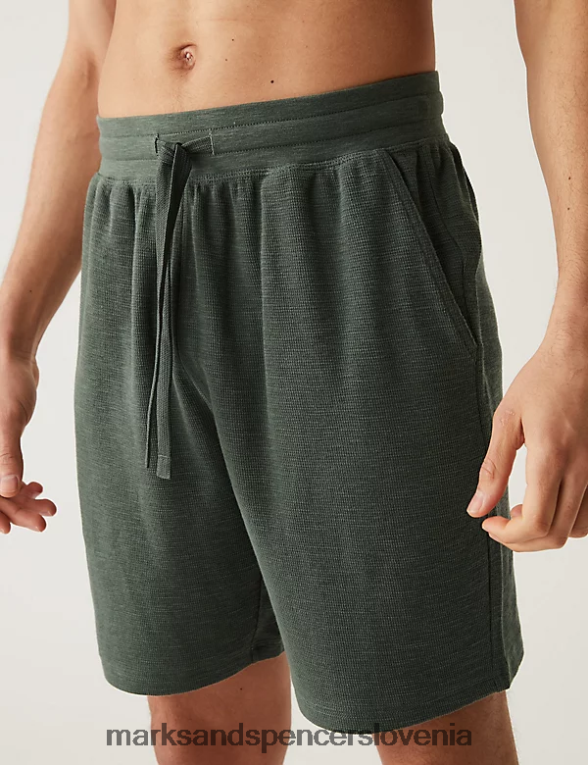 kratke hlače iz čistega bombaža temno zimzeleno Marks & Spencer oblačila moški 6T8F6X6938