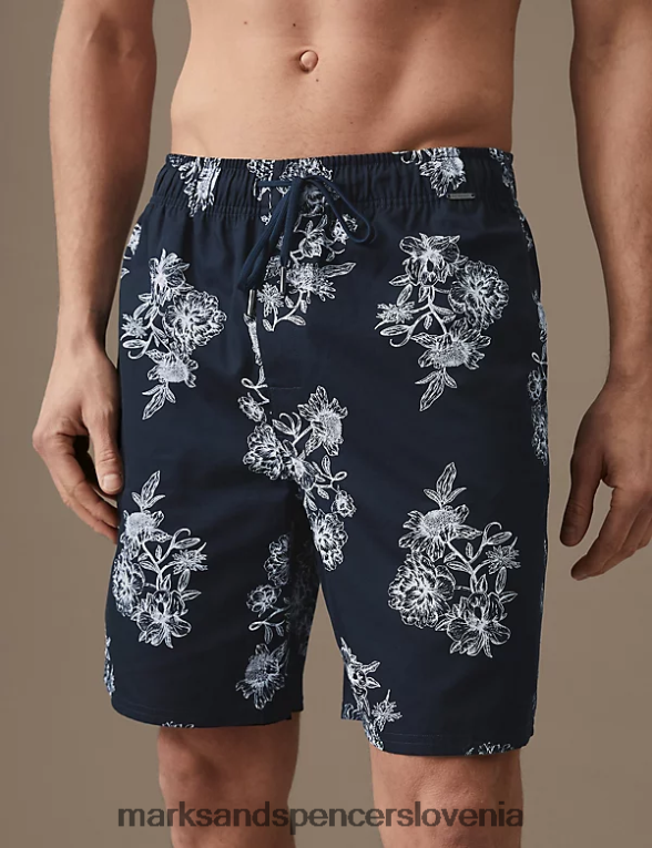 kratke hlače iz pižame s cvetličnim motivom mornarska mešanica Marks & Spencer oblačila moški 6T8F6X6460
