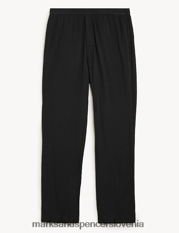 supersoft spodnji del pižame iz mešanice bombaža Črna Marks & Spencer oblačila moški 6T8F6X7072