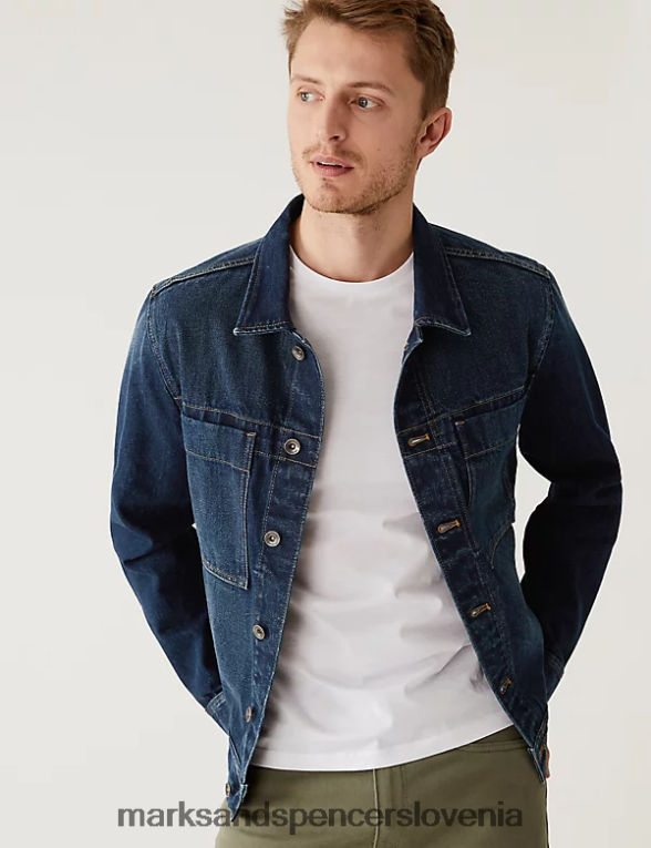 Denim jakna indigo Marks & Spencer oblačila moški 6T8F6X5637