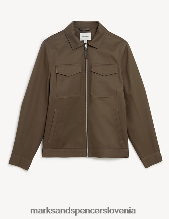 Harrington jakna iz čistega bombaža Krt Marks & Spencer oblačila moški 6T8F6X5480