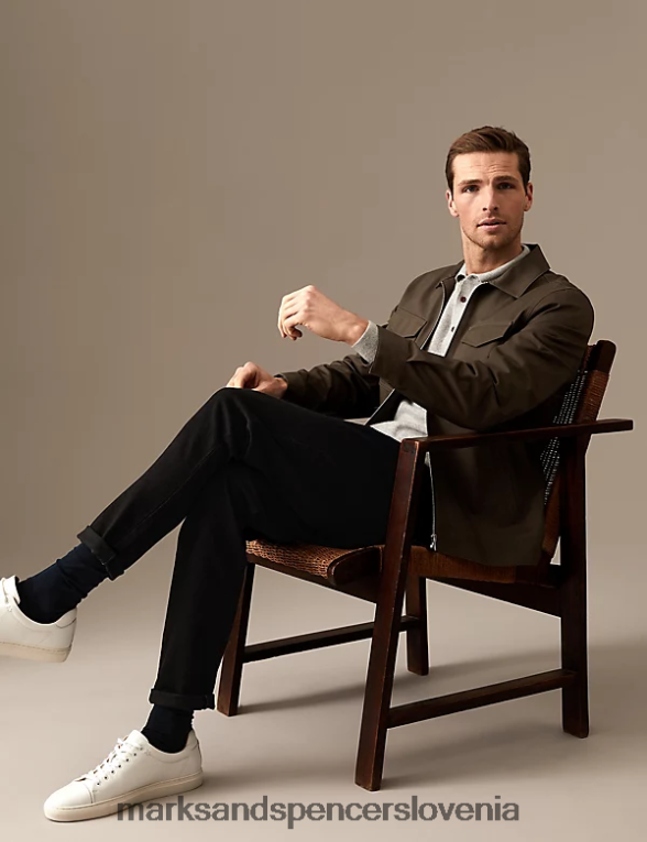 Harrington jakna iz čistega bombaža Krt Marks & Spencer oblačila moški 6T8F6X5480