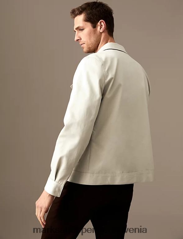 Harrington jakna iz čistega bombaža kamen Marks & Spencer oblačila moški 6T8F6X5053