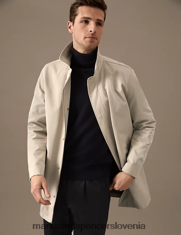 bombažni mac z nevihtnim oblačilom kamen Marks & Spencer oblačila moški 6T8F6X6258