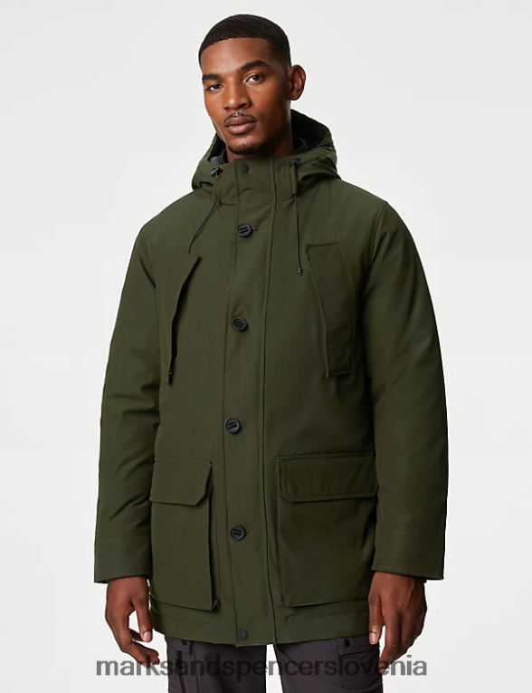 jakna parka s kapuco in termotop kaki Marks & Spencer oblačila moški 6T8F6X6139