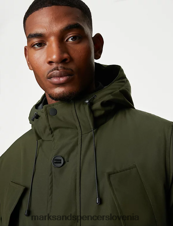 jakna parka s kapuco in termotop kaki Marks & Spencer oblačila moški 6T8F6X6139