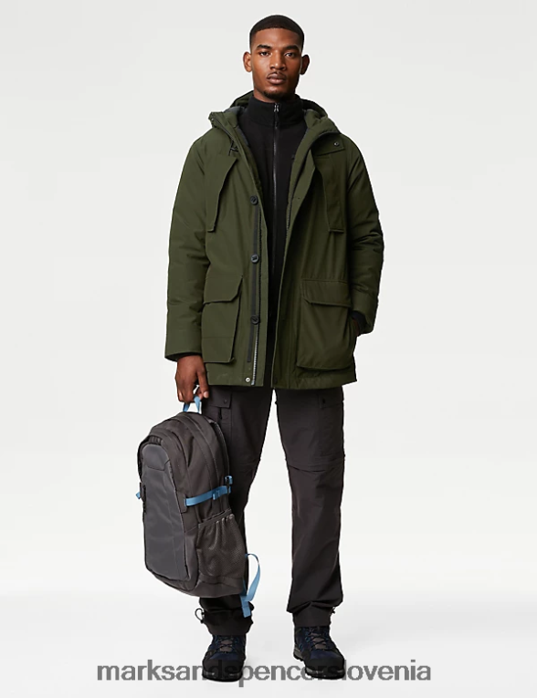 jakna parka s kapuco in termotop kaki Marks & Spencer oblačila moški 6T8F6X6139