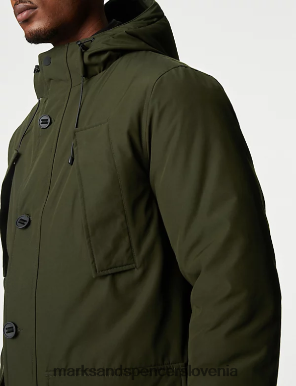 jakna parka s kapuco in termotop kaki Marks & Spencer oblačila moški 6T8F6X6139