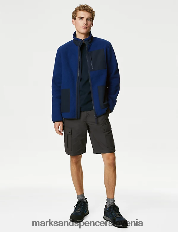 jakna z zadrgo iz polarnega flisa temno modra Marks & Spencer oblačila moški 6T8F6X5481