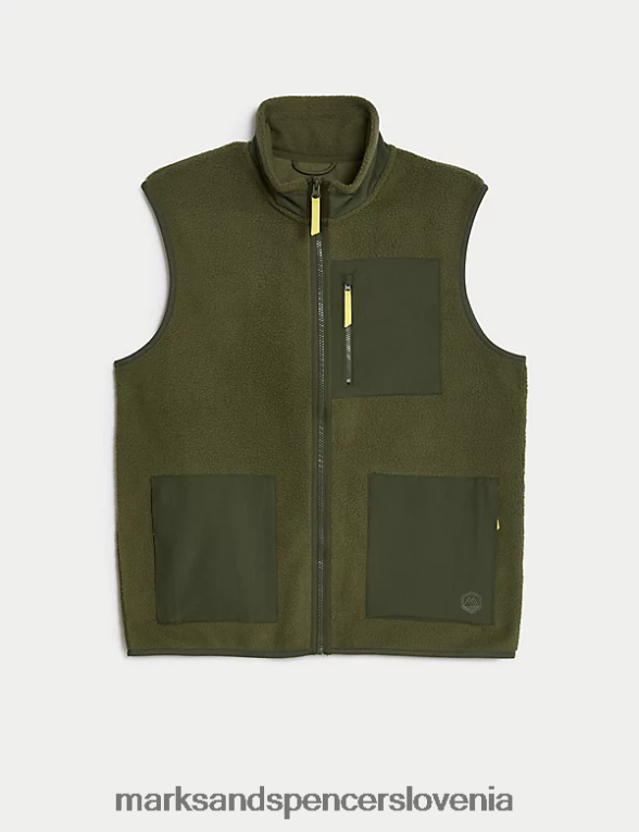 jopica z zadrgo iz polarnega flisa srednji kaki Marks & Spencer oblačila moški 6T8F6X5672