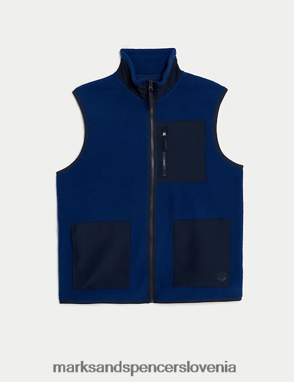 jopica z zadrgo iz polarnega flisa temno modra Marks & Spencer oblačila moški 6T8F6X5284