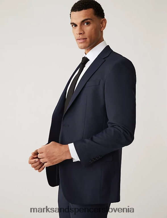 navaden fit raztegljiv suknjič mornarica Marks & Spencer oblačila moški 6T8F6X5601